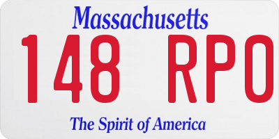 MA license plate 148RP0