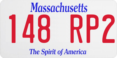 MA license plate 148RP2