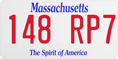 MA license plate 148RP7