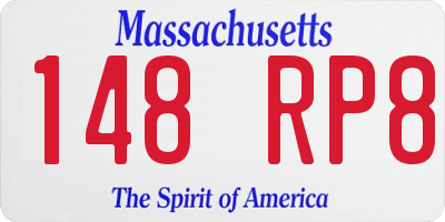 MA license plate 148RP8