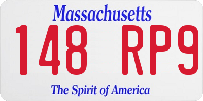 MA license plate 148RP9
