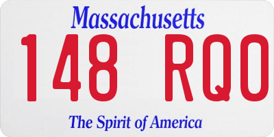MA license plate 148RQ0