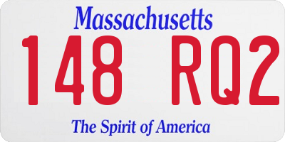 MA license plate 148RQ2
