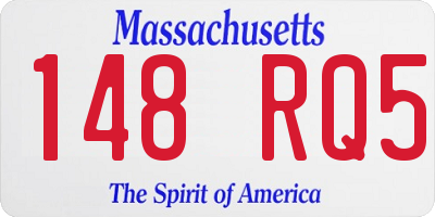 MA license plate 148RQ5