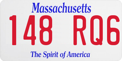 MA license plate 148RQ6