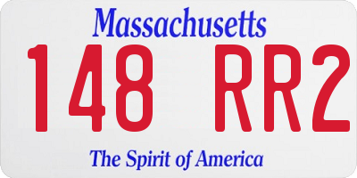 MA license plate 148RR2
