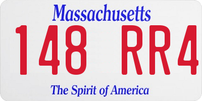 MA license plate 148RR4