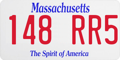MA license plate 148RR5
