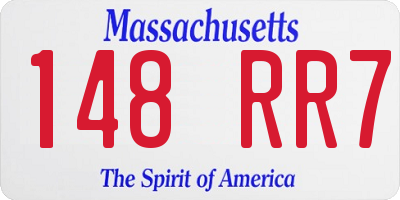 MA license plate 148RR7
