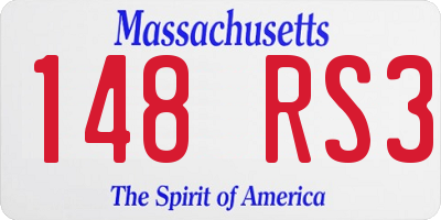 MA license plate 148RS3