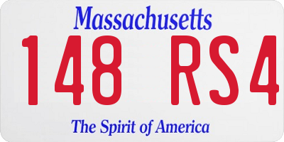 MA license plate 148RS4