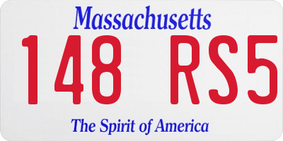MA license plate 148RS5