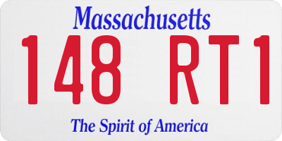 MA license plate 148RT1