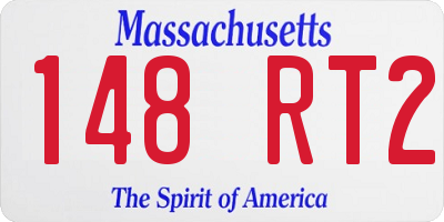 MA license plate 148RT2