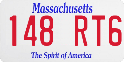 MA license plate 148RT6