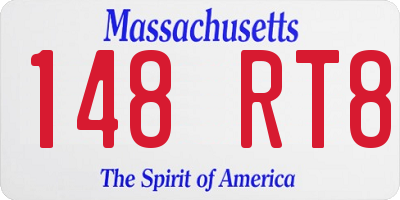 MA license plate 148RT8