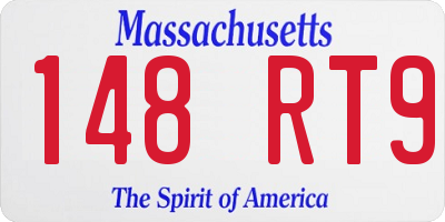 MA license plate 148RT9