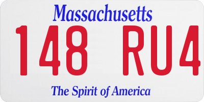 MA license plate 148RU4