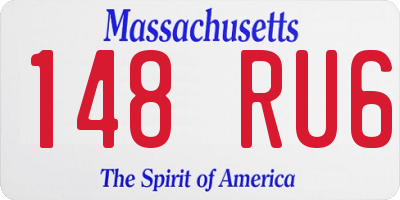MA license plate 148RU6