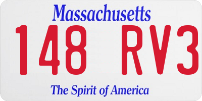 MA license plate 148RV3