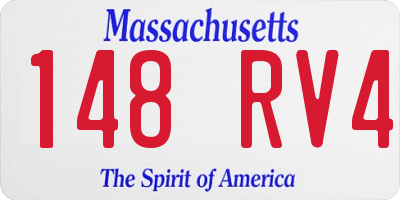 MA license plate 148RV4