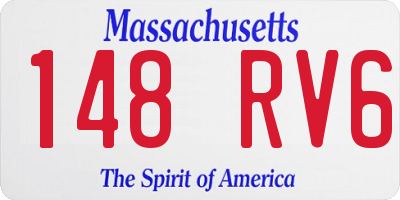 MA license plate 148RV6