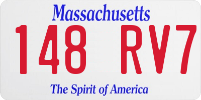 MA license plate 148RV7