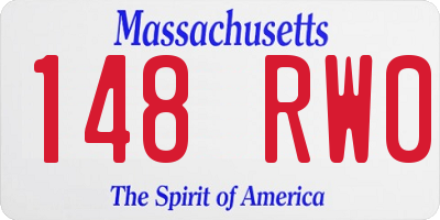 MA license plate 148RW0