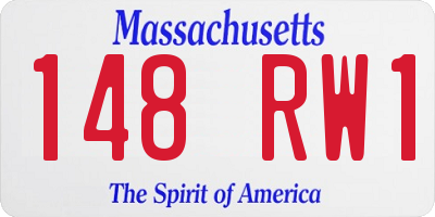 MA license plate 148RW1