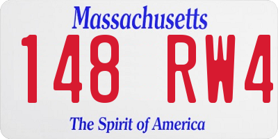 MA license plate 148RW4