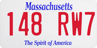 MA license plate 148RW7