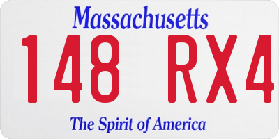 MA license plate 148RX4