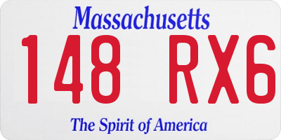 MA license plate 148RX6