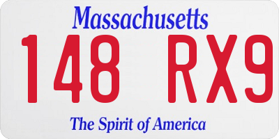 MA license plate 148RX9