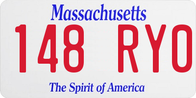MA license plate 148RY0