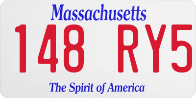 MA license plate 148RY5