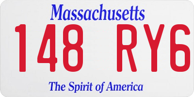 MA license plate 148RY6