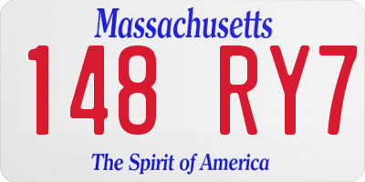 MA license plate 148RY7
