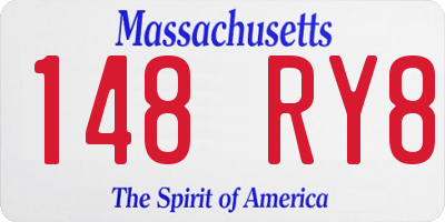 MA license plate 148RY8