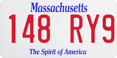 MA license plate 148RY9