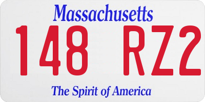 MA license plate 148RZ2