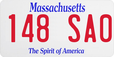 MA license plate 148SA0