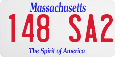 MA license plate 148SA2