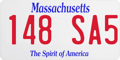 MA license plate 148SA5