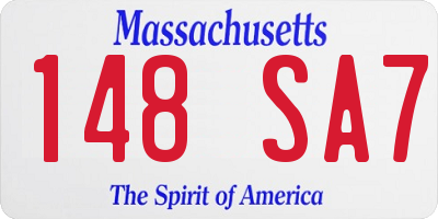 MA license plate 148SA7