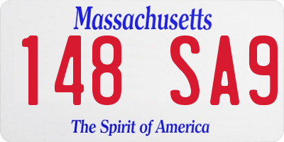 MA license plate 148SA9