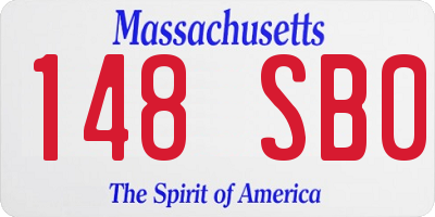 MA license plate 148SB0