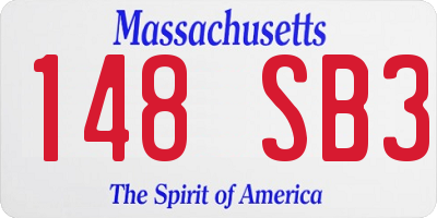 MA license plate 148SB3