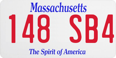 MA license plate 148SB4