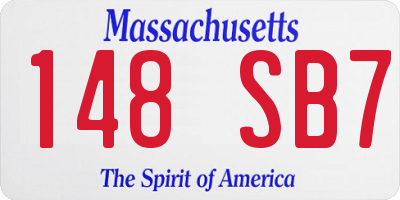 MA license plate 148SB7